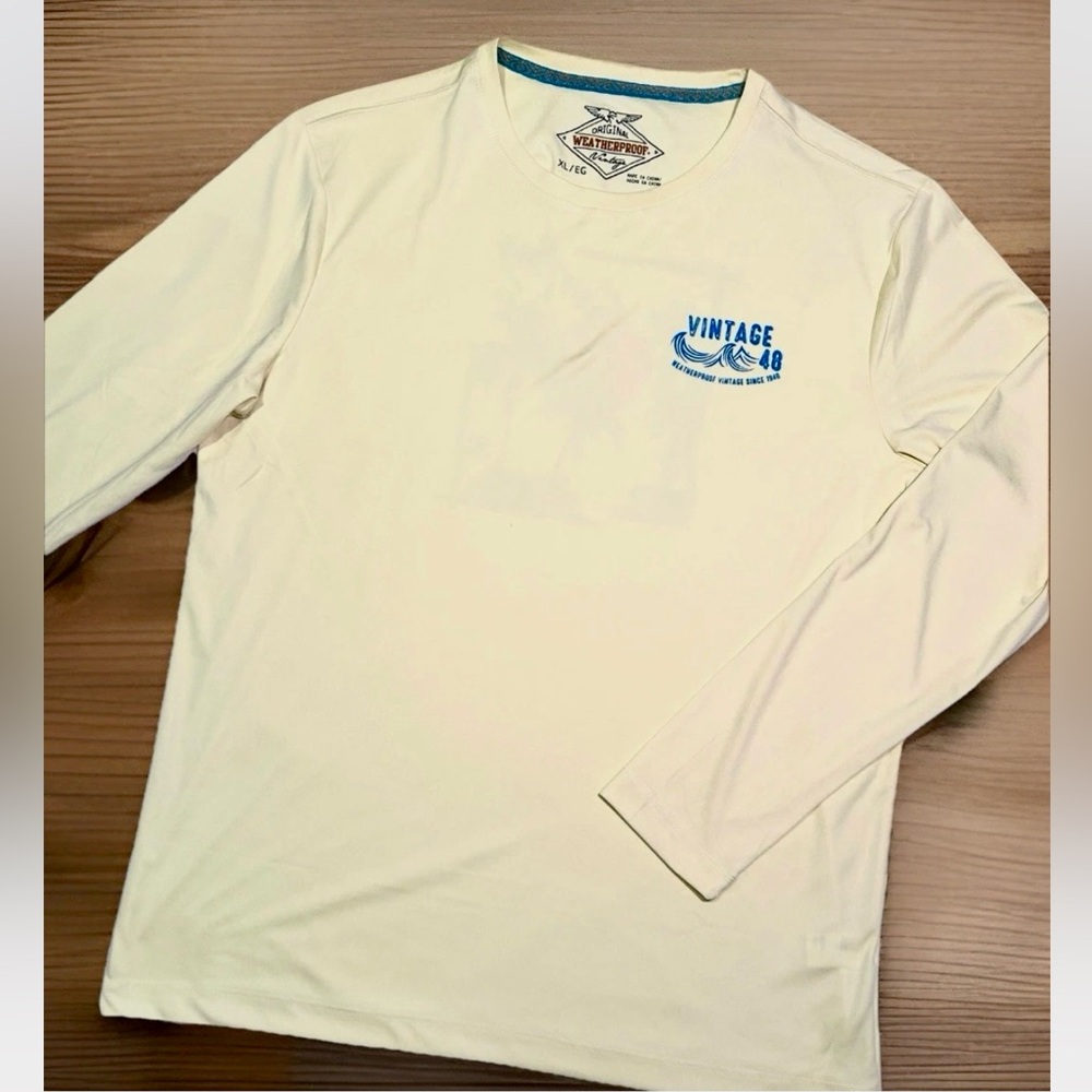 Original Weatherproof Vintage Men’s Long Sleeve Beach Cover Up Yellow XL